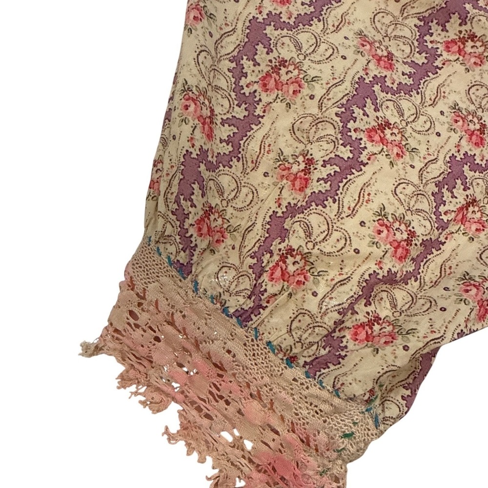 Magnolia Pearl Romantic Dress Pink Peach Lace Crochet Embroidered Short Sleeve - Picture 10 of 16